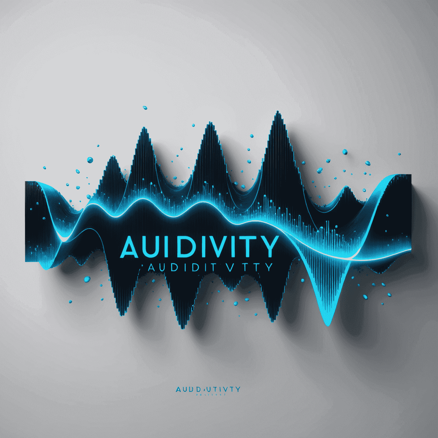 vol_audivity logo - A futuristic audio wave design with neon blue text
