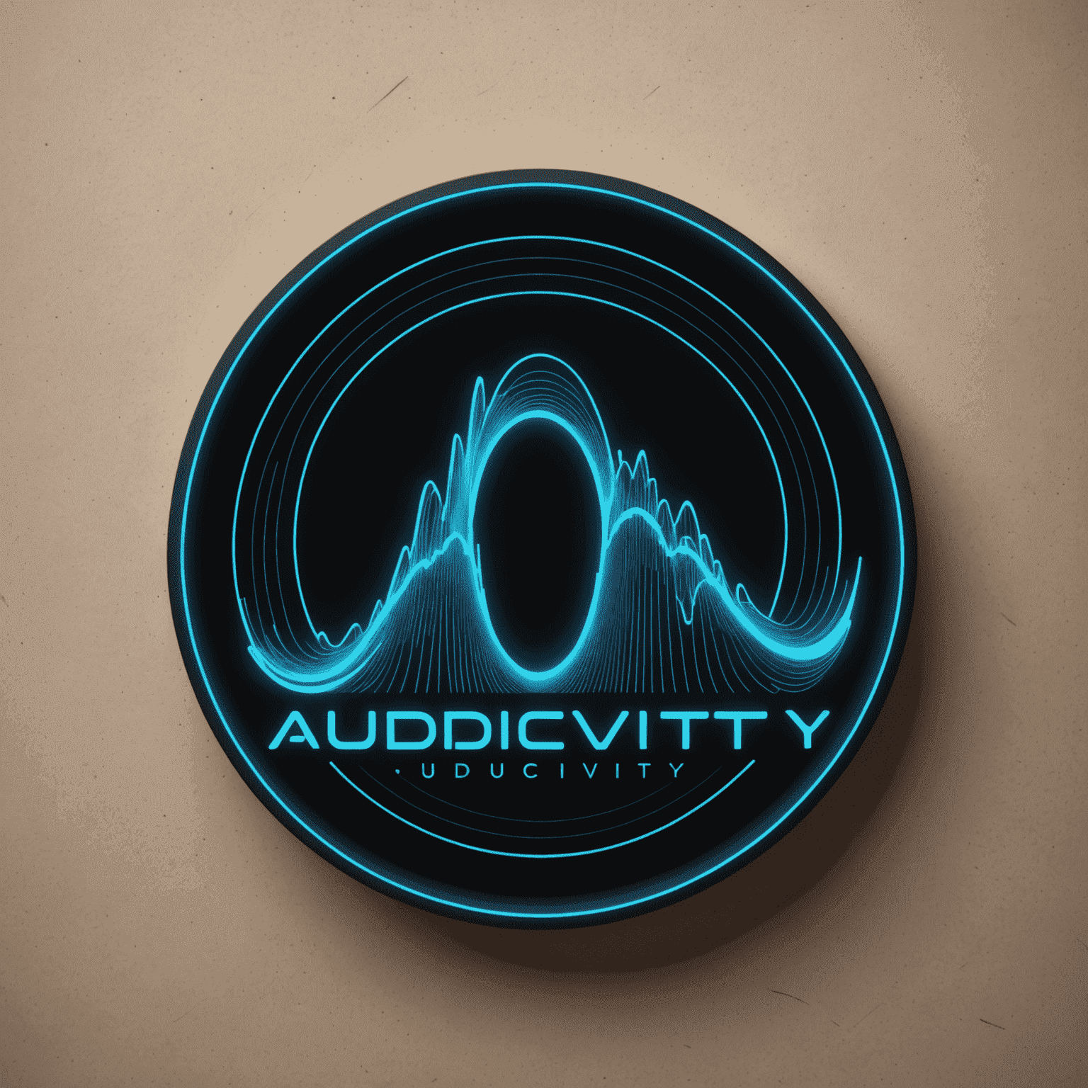 vol_audivity logo - A futuristic audio wave design with neon blue text