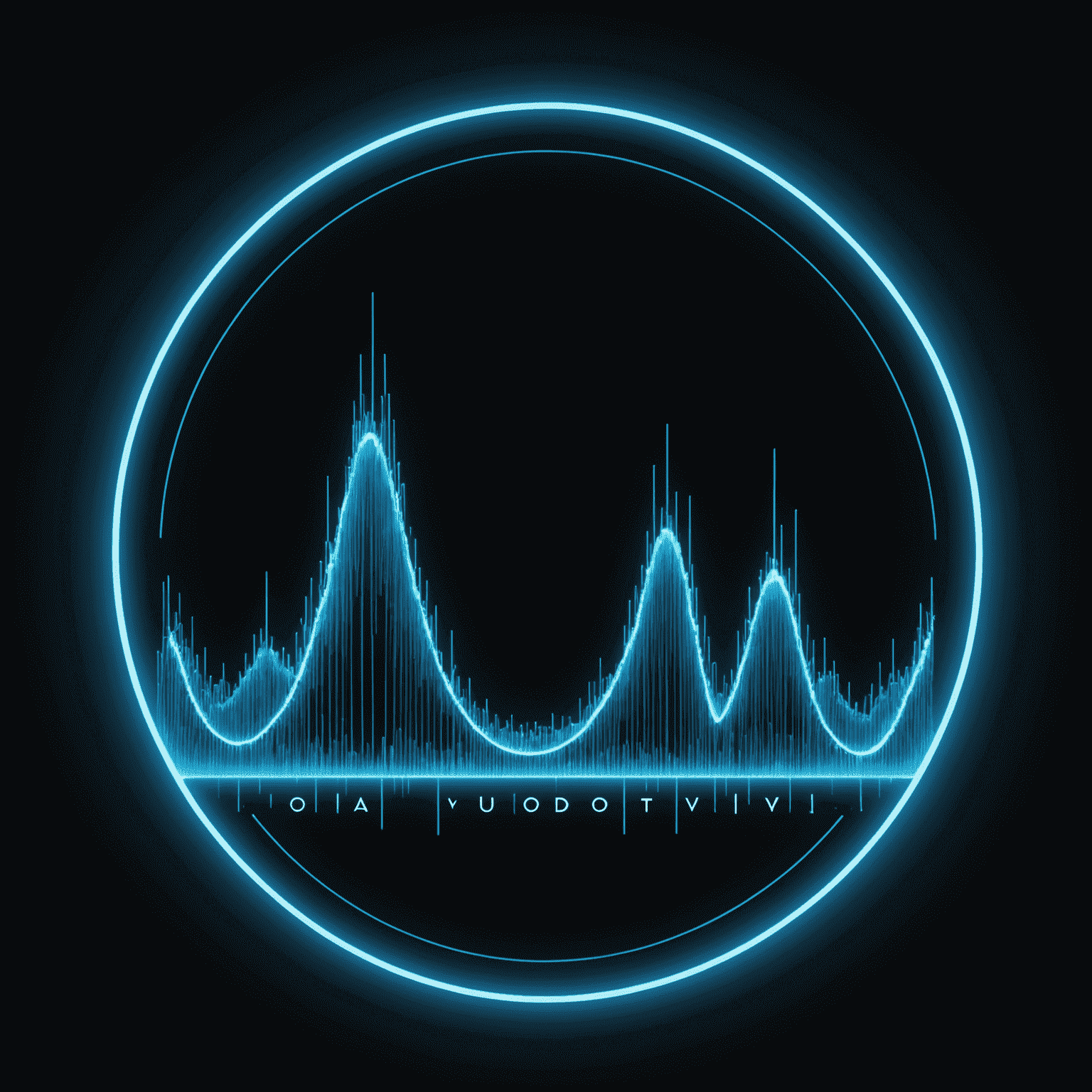 vol_audivity logo - A futuristic audio wave design with neon blue text