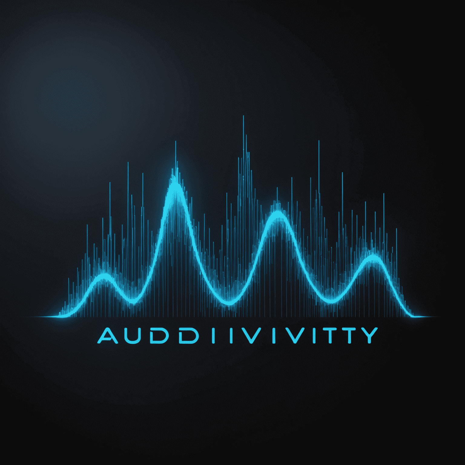 vol_audivity logo - A futuristic audio wave design with neon blue text